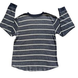 GAP Kids Navy and White Striped Long Sleeve Tee